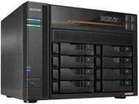 Asustor Lockerstor 8 Gen3 AS6808T 8 Bay NAS Network Storage, AMD Ryzen Quad-Core 2.3 GHz, 16GB RAM ECC DDR5, 4 M.2 NVMe Slots, Dual 5GbE & Dual 10GbE Port, USB4 Type-C, Network Attached Storage