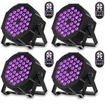 36LED Black Lights, U`King 72W UV Stage Lights Blacklight with Glow in The Dark Party Supplies by DMX and Remote Control for Halloween Stage Lighting (4 Packs)