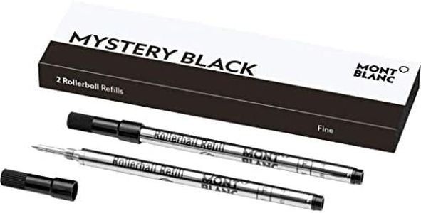 Montblanc Rollerball Refills (F) Mystery Black 105162 – Quick-Drying Pen Refills for Montblanc Rollerball and Fineliner Pens – 2 x Black Pen Cartridges