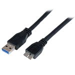 StarTech.com 1m 3 ft Certified SuperSpeed USB 3.0 A to Micro B Cable Cord - USB 3 Micro B Cable - 1x USB A (M), 1x USB Micro B (M) - Black (USB3CAUB1M)