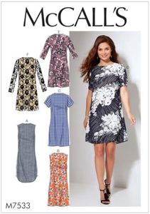 McCall's Patterns 7533 B5 Robes pour Femme Tailles 36 à 44 Tissu Multicolore 17 x 0,5 x 0,07 cm