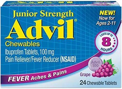 Advil Junior Chewable Ibuprofen Tablets, Grape 100mg, 24 Tablets Each (Pack of 6)