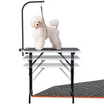 LEIBOU 36-inch Height Adjustable(23''~33.8'') and Foldable Pet Dog Grooming Table with Grooming Arm & Noose for Dog Cat Pet Grooming Maximum Capacity Up to 260lbs