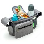 Ethan & Emma Universal Stroller Organizer - Elevate Your Experience w/Insulated Cup Holders, Diaper Storage, Secure Straps, Detachable Bag, Pockets for Phone, Keys, Toys.Smart Parenting