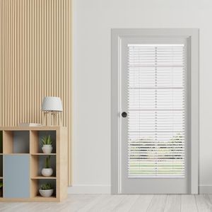 DEZ FURNISHINGS 1DWT250720 Cordless No Tool 1" Magnet Mini Blinds for Metal Doors, Room Darkening, 25"W x 72"H, White