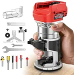Cordless Compact Router Compatible with Milwaukee Battery, 6 Variable Speeds Router Tool for Woodworking, 800W Fixed Base Wood Router with Trim Router Bits, Bare Tool