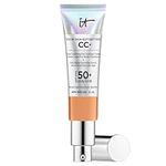 IT Cosmetics Your Skin But Better CC+ Cream, Tan (W) - Color Correcting Cream, Full-Coverage Foundation, Anti-Aging Serum & SPF 50+ Sunscreen - Natural Finish - 1.08 fl oz