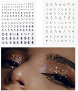 Teardrop Rhinestones Face Stickers Self Adhesive Mixed Gems for Makeup Glitter Droplet Rhinestones for Eyes Body Eyelash Gemstones 2 Sheets Temporary Tattoo for Proms Carnival Festival Accessories