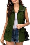 Beyove Womens Lightweight Sleeveless Cotton Utility Jacket Military Anorak Vest