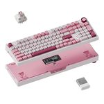 Keychron J3 SE 96% Mechanical Gaming Keyboard with Knob, Creamy Typing Sound, Tri-Mode Wireless (Bluetooth 5.2/2.4GHz/USB-C), Hot-Swappable RGB Sakura Milk Switch for Mac Windows Linux - Pink