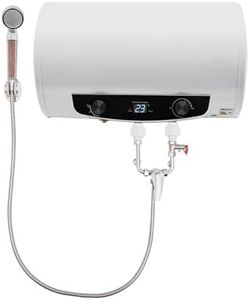 Chauffe-eau électrique - 50 l - Chauffe-eau instantané horizontal - 220 V - 2 kW - Chauffe-eau électrique avec unité de douche et tuyau - 77-167 °F