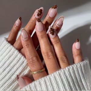 Glamnetic Glossy Terracotta Press On Nails - Short Almond | 30 Pc Kit