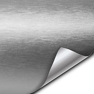 VVIVID XPO Silver Brushed Steel 5 Feet x 1 Foot Car Wrap Vinyl Roll with Air Release Technology