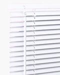 PVC & Wood Wooden Grain Effect Window Venetian Blind Blinds Easy Fit Privacy Curtains Trimmable Fittings Windows Treatment Shutters Twist Open Close (White-PVC, 135 x 150 cm)