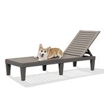 RAPTAVIS Outdoor Lounge Chair,Pool Chaise Lounge Waterproof Sunloungers,Gray