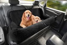 Sephyroth Dog Car Seat for Medium/Large Dogs Under 100LBS,Dog Car Bed Washable Pet Travel Safety Car Seat,Super Soft Safe Removable,Fits for All Cars Back Seat(Black)