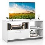 Tangkula White TV Stand for TVs up 