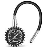 Tire Pressure Gauge - (0-100 PSI) Heavy Duty Tire Air Pressure Gauge. Certified ANSI Accurate with Large 2 Inch Easy to Read Glow Dial, for Motorcycle/Car/Truck Tires