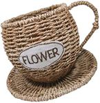 Yardenfun Woven Storage Basket Multipurpose Rope Basket for Flowers Plants and Home Decor Woven Seagrass Planter Rustic Indoor Container Decorative Rattan Flowerpot