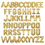 WESTGO 52 Pieces of 16-Inch Gold Letter A-Z Balloons Customized Phrases Mylar Foil Letters Create Your Own Banner Reusable for Birthday Anniversary Celebration Graduation Party Supplies Decorations.