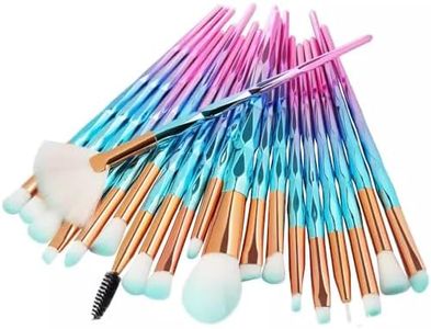 20 PCS Eye Make-up Brushes Diamond Unicorn Eyeshadow Eyebrow Blending Brush Set Ergonomic Handles