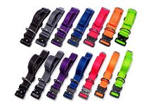 A K9 Bully Dog Tactical Combat Collar with Control Handle, Military Grade Aluminium Heavy Duty Clasp, Welded Stainless Steel D Ring Reflective Webbing, Wide 32mm, Adjustable Medium 40-53cm Black