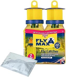 Zero In | Fly Max Fly Catcher | Super Effective, Refillable, with Super Fly, and Flying Insect Attractant for Outdoor Use| Ready To Use | Poison Free (Fly Catcher Twinpack)