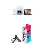 Sony ZV-1 Digital Camera for Content Creators, Vlogging and YouTube with Flip Screen, Built-in Microphone & Vlogger Accessory Kit, White