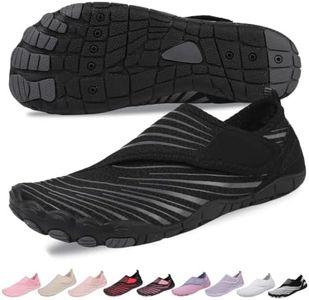 IEIRYE Voyabarefoot Shoes for Women Men 2026 Upgrade Wide Toe Box Barefoot Hiking Sandals,Non-Slip Adjustable Water Shoes for Beach Walking Travel, Comfortable Slip On Walking Shoes Black
