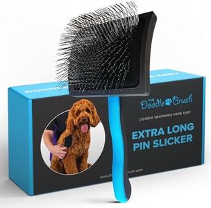 The Doodle Brush - Cepillo para perros doodle, cepillo tipo slicker para perros Cockapoo, Goldendoodle, Poodle cepillo desenredante para perros, cepillo para perros de pelo largo (Pasador extra largo)