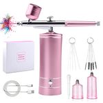 Daakro Cordless Airbrush Set - Portable Rechargeable Airbrush Kit with Compressor, Auto Handheld Air Brush Gun Sets for Makeup, Nail Art, Cake Decor, Model Painting, Barber, Tattoo