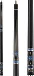 Viper Sinister 58" 2-Piece Billiard/Pool Cue, Black with Blue/Silver Inlay, 21 Ounce