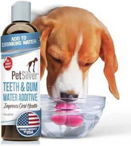 PetSilver Teeth & Gum Water Additive Dental Care for Pets with Patented Chelated Silver, Natural Dog Breath Freshener, Targets Tartar & Plaque, No Brushing, Cat and Dog Teeth Cleaning, 12 fl oz
