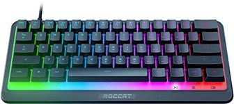 ROCCAT Magma Mini - 60% RGB Gaming Keyboard with 5 Programmable Lighting Zones, Membrane Key switches, Programmable Function Layers, Anti-Ghosting, & Spill Resistance - Black