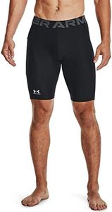 Under Armour Men's Heatgear Pocket Long Short, Black (001 Pitch Gray, Large US