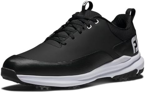 FootJoy Men's FJ Tour Rival Golf Shoe, Black/Black/White, 9 UK
