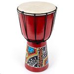 Kmise Djembe African Hand Drum Mahogany Standard Goat Skin Drumhead (6 inch)