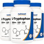 Nutricost L-Tryptophan 500mg, 120 Capsules (3 Bottles)