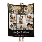 Mraxovid Custom Blankets with Photos Personalised Couples Blanket Gifts Customized Picture Blanket Memory Gifts Birthday Gift for Wife Husband Girlfriend Boyfriend, 76x102cm