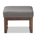 Baxton Studio Yashiya Mid Century Retro Modern Fabric Upholstered Ottoman Stool, Grey