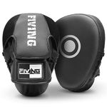 Boxing Pads for Men, Women, & Kids, Leather Focus Mitts for Martial Arts, Boxing Training, Curved Punch Mitts for Karate, Kickboxing,Muay Thai, Taekwondo Black/White