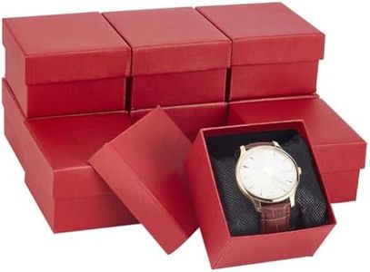 NBEADS Scatole Regalo In Carta Da 10 pz, 8.6x8x5.2cm Scatola Quadrata per Orologi Scatola Regalo per Gioielli Kraft con Cuscino per Gioielli Anniversari Matrimoni Compleanni Regalo, Indian Rosso