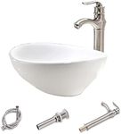 Oval Bathroom Vessel Sink and Fauce