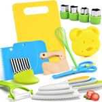 17PCS Knives Kitchen Knifes-Toddler Safe Knives Set for Real Cooking Montessori Kitchen Tools for Toddlers Kids