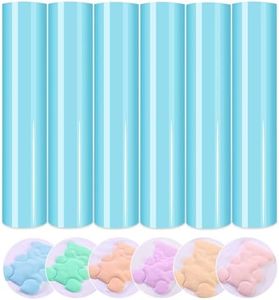HTVSTD Pastel Blue Puff Vinyl Heat Transfer -12" x 10" 6pcs Sky Blue Puffy HTV Iron On Vinyl Puffy Heat Transfer Vinyl for T-Shirts Puff