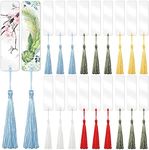 30 Pcs Acrylick Bookmarks, DIY Blank Bookmarks with 15 Pcs Multicolor Tassel ，Clear Acrylic Bookmark Blanks with Hole for DIY