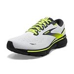 Brooks Women's Ghost 15 Neutral Running Shoe, White/Ebony/Nightlife, 7