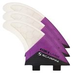 Scarfini - Premium Handmade Surfboard Fins, Directa Thruster Carbon Based Fin Set for Surfing, Dual Tab, Large Size