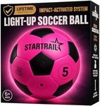 Glow in the Dark Soccer Ball | Sports Gift for Girls Ages 6-15 | LED Light-Up Ball with 3 Extra Batteries and Pump | Pre-Installed Batteries | Size 5 | Indoor & Outdoor Fun Gift for Kids & Teens 8-15