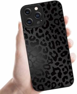 Coalbooliy Funda para iPhone 13 Pro 6,1'' Negro Carcasa Suave TPU Ultrafina Silicona Aesthetic patrón Leopardo, Antigolpes Bumper Protección de Cámara niña Regalo Case Móvil, 04